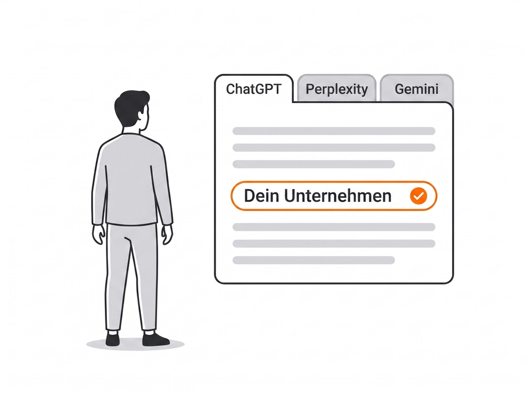 KI-Antwort von ChatGPT, Perplexity und Gemini empfiehlt das eigene Unternehmen